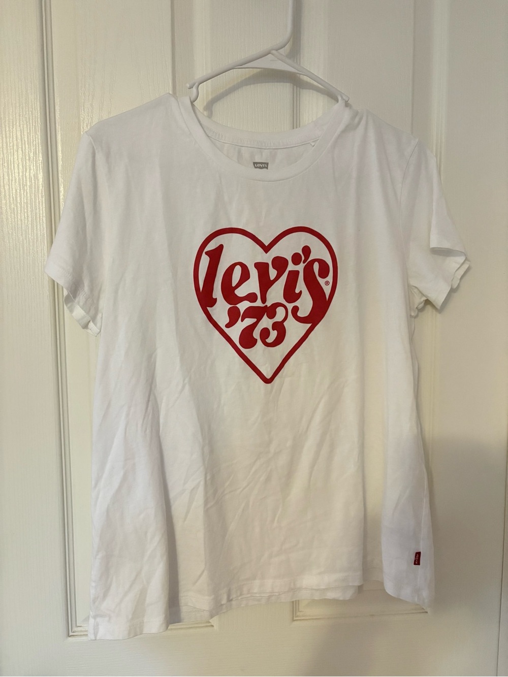 Levi's White Tee with Red Heart Logo
